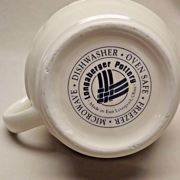 Longaberger Pottery Small Juice Pitcher Classic Blue East Liverpool Ohio w/ Box - Picture 7 of 9